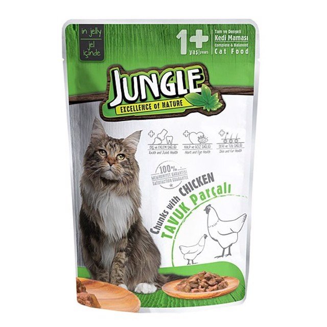 Jungle Pouch Kedi Mamasi Yetiskin Tavuklu 100 Gr